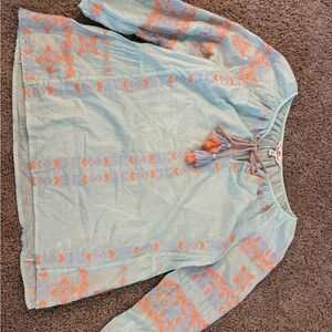 Vineyard Vines Light Blue Top with Orange Accents